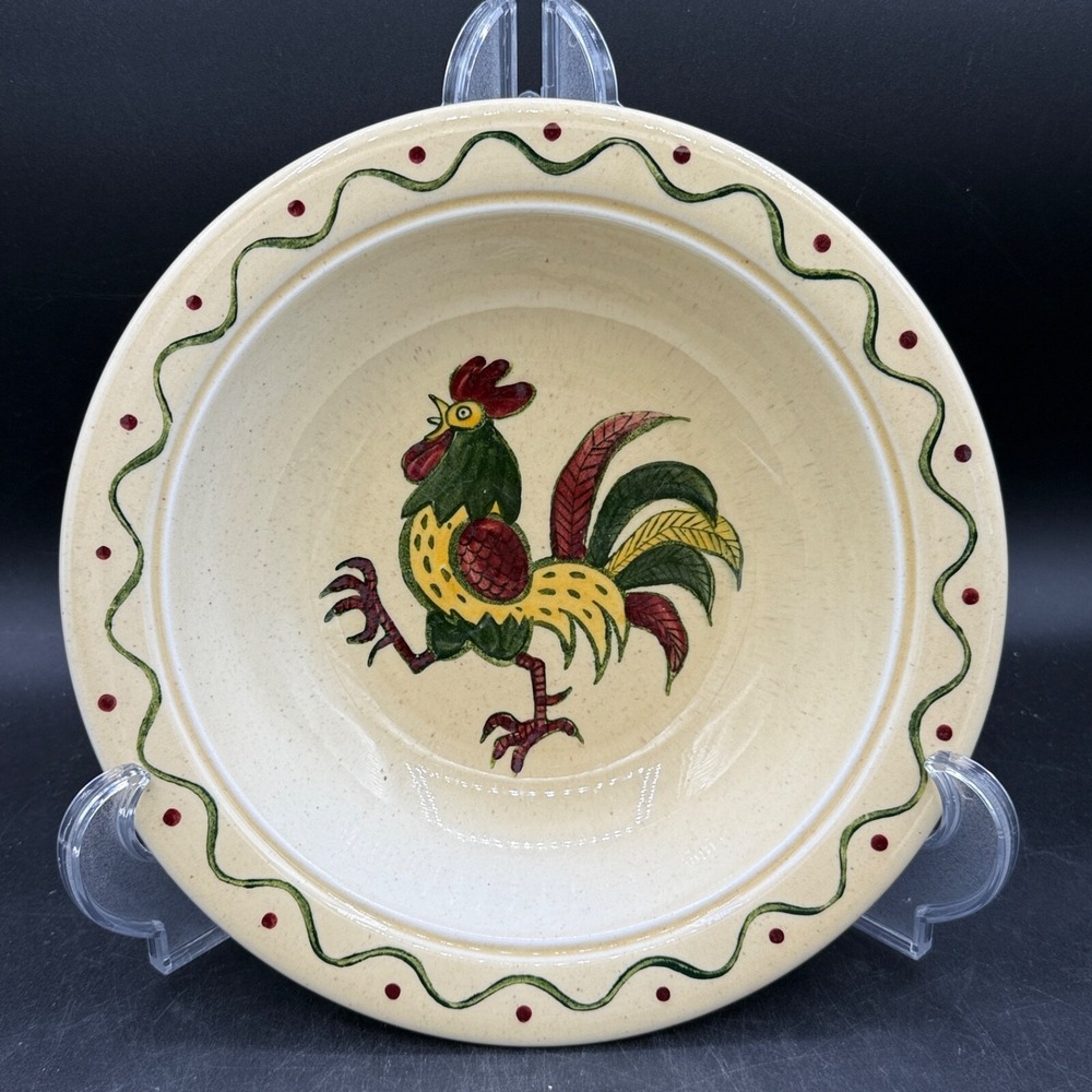 Metlox Poppy Trail California Provincial  Rooster Serving Vegetable Bowl Green